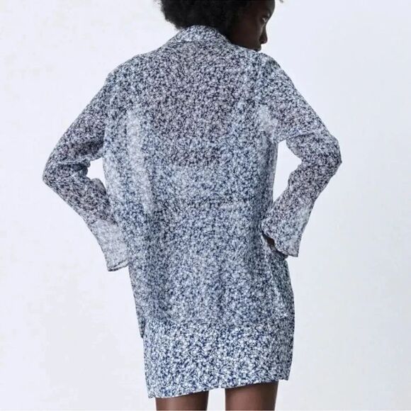 ZARA FLORAL PRINT BLOUSE - Picture 5 of 8